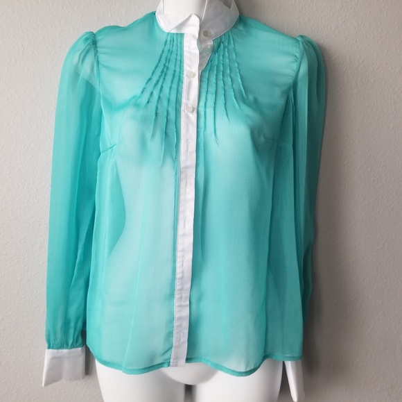 Jane shirt. Sheer button down Top . - Picture 5 of 7